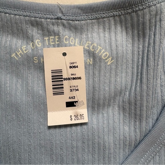 Aeropostale The OG Tee Collection Shrunken Tee Ribbed Blue Medium NWT - Picture 4 of 7